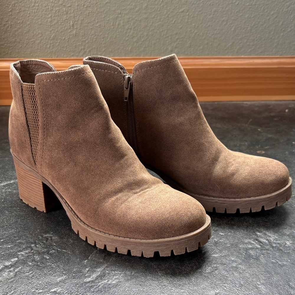 JustFab Taupe Ankle Booties